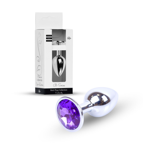B-Series Jewellery Silver Plug - Анальная пробка, 7х2.7 см (фиолетовый)