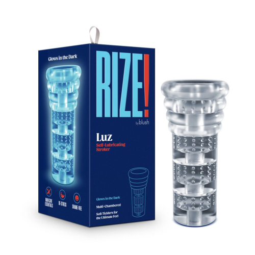 Rize Luz Glow in the Dark - мастурбатор светящийся в темноте, 16.8 см (прозрачный)