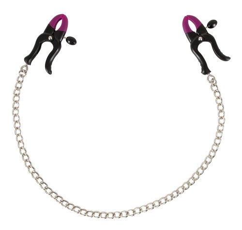 Bad Kitty Silicone Nipple Clamps - затискачі для сосків на ланцюжку, 52 см - купити в Києві, Україні