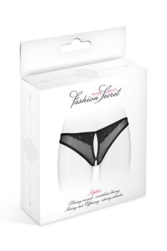 Fashion Secret Sophie Black - трусики с жемчугом и доступом, S-L (чёрные)