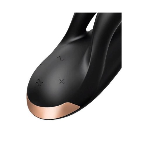 Satisfyer Double Flex - Вибратор-кролик с тремя моторчиками, 20.1х4.6 см (чёрный)