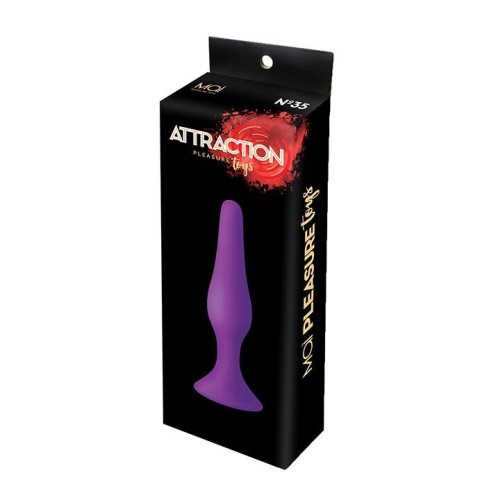 MAI Attraction Toys №35 анальная пробка на присоске, 15,5х3,8 см (фиолетовый)