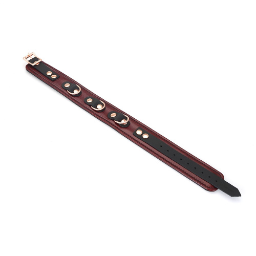 Шкіряний нашийник з повідцем Liebe Seele Wine Red Collar and Leash - купити в Україні | Секс шоп SEX-SHOP.ua