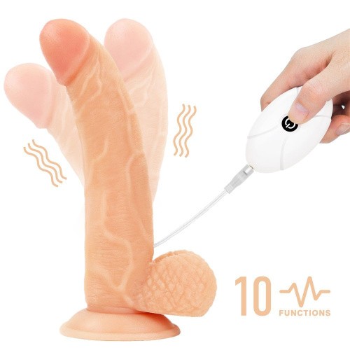 LoveToy Easy Strapon Set 8.5'' - мягкий страпон с реалистичным вибратором, 21.5х4.5 см (телесный)