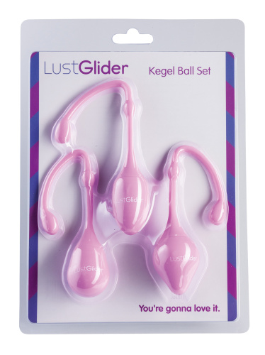 StRubber LustGlider Kegel Ball Set rosa - Набор вагинальных шариков, 10.9х3 см (розовый)