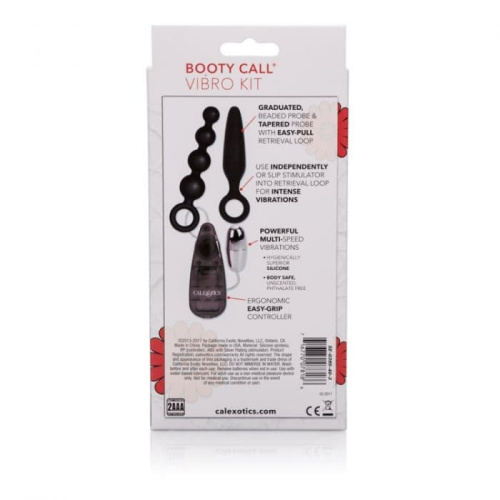 CalExotic Booty Call Booty Vibro Kit - Набор анальных стимуляторов с вибрацией, 2 шт  (черный)