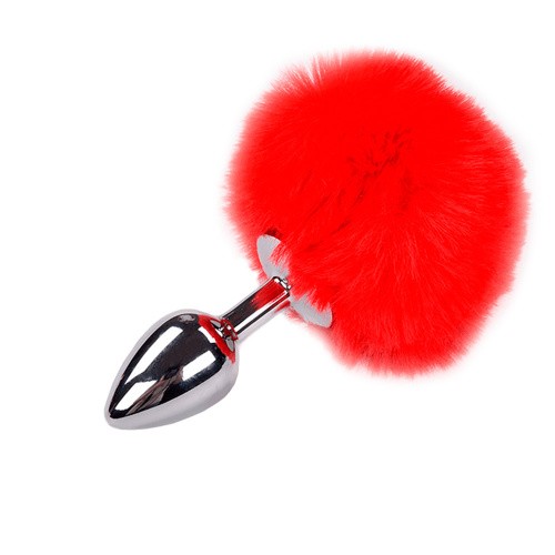 Alive Fluffly Plug M - Анальная пробка с пышным хвостом, 8х3.5 см (красная)