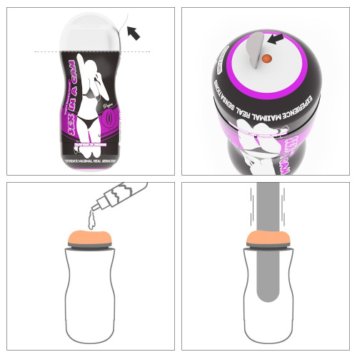 LoveToy Sex A Can Vagina Stamina Tunnel - мастурбатор для тренування витривалості, 16х6.5 см (тілесний) - купити в Києві, Україні