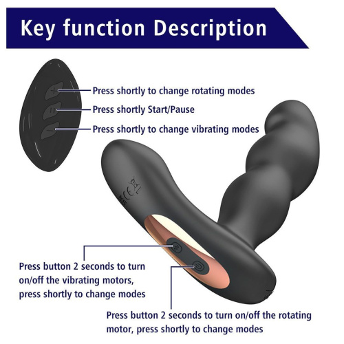 Массажер простаты с вибрацией Erospace Men’s Play Prostate Massager B12