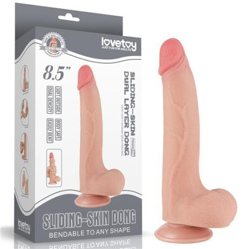 Реалистичный фаллоимитатор LoveToy Sliding-Skin Dual Layer Dong #1, 20 см