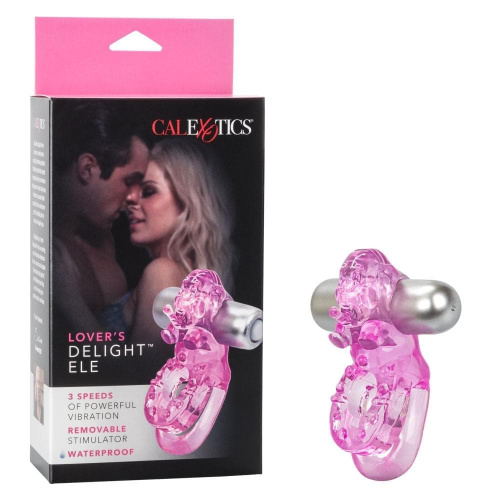 CalExotics Lover's Delight Ele - двойное виброкольцо, 7.5х2.5 см (розовый)
