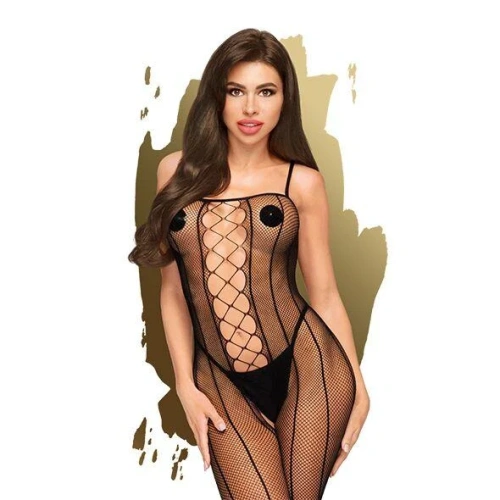 Penthouse Drop-dead Tasty - Бодистокинг со шнуровкой и вертикальными швами, XL (чёрный)