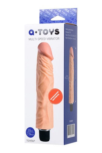 Toyfa A-Toys, TPE, Multi-Speed - Реалистичный вибратор, 20х3 см
