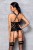 Passion Hima Corset сетчатый корсет с узором и трусики,  L/XL (чёрный)
