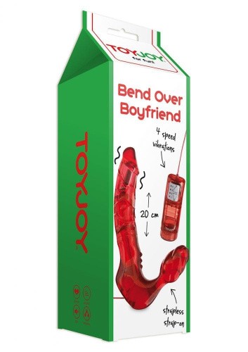 Безремневий страпон з вібрацією Toy Joy Bend Over Boyfriend, 20 см - купити в Києві, Україні