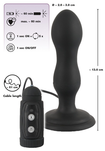 Orion Black Velvets Anal twist plug анальная пробка с функцией вращения, 13.6х3.9 см