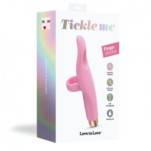 Love To Love Tickle me Baby Pink - перезаряжаемый вибратор на палец, 13,5х1,3 см (розовый)