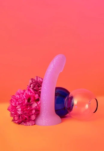 Love To Love - Dildolls Glitzy - Фаллоимитатор с блестками, M 14.8х3.5 см (розовый)