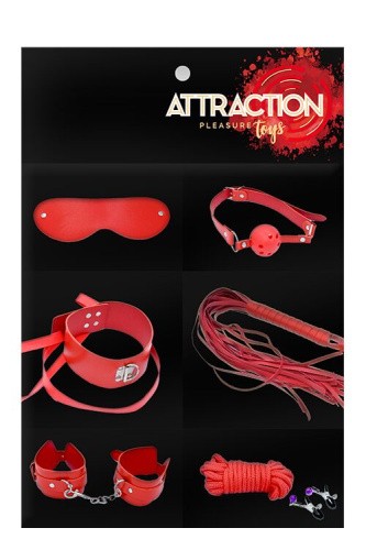 MAI - BDSM Starter kit Nº 75 - Стартовый набор БДСМ аксессуаров из 7 предметов (красный)