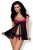 Obsessive Roseberry babydoll - Сексуальный комплект, L/XL (чёрный)