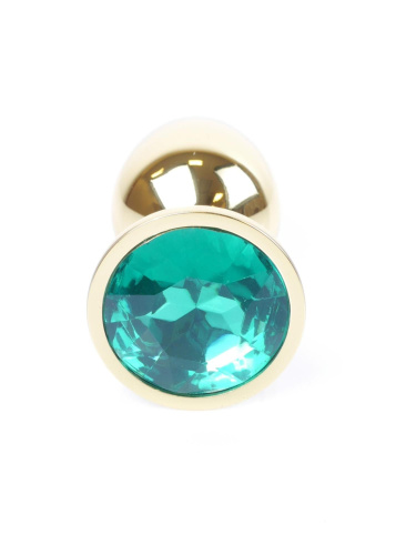Анальная пробка с кристаллом B-Series Jewellery Gold Plug Green