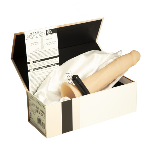 Naked Addiction 9” Dual Density Dildo - фалоімітатор, що гнуться на присосці, 22,8 см (тілесний) - купити в Києві, Україні