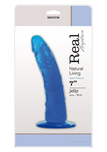 Фаллоимитатор Real Rapture Clear 7, 18Х4,5 см (голубой)