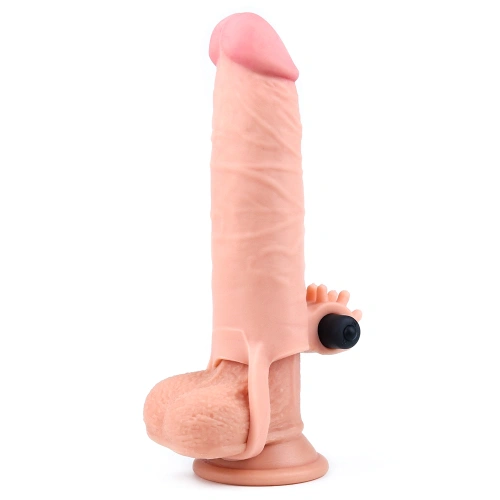 LoveToy Pleasure X-Tender Vibrating Penis Sleeve Flesh Add 2