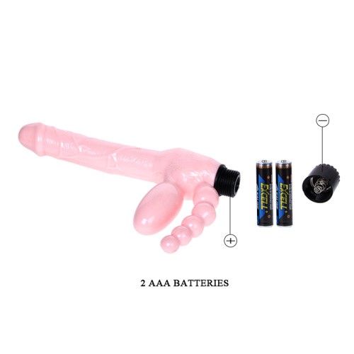 Baile Super Straples Dildo With Anal Plug - Женский безремневой страпон, 24.8х3.5 см