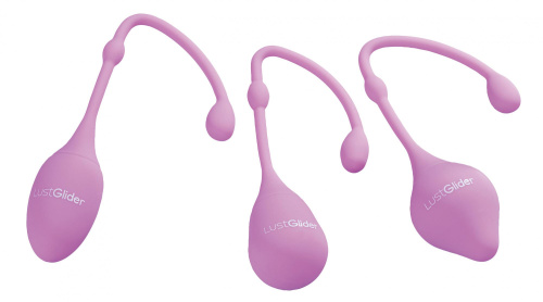 StRubber LustGlider Kegel Ball Set rosa - Набор вагинальных шариков, 10.9х3 см (розовый)