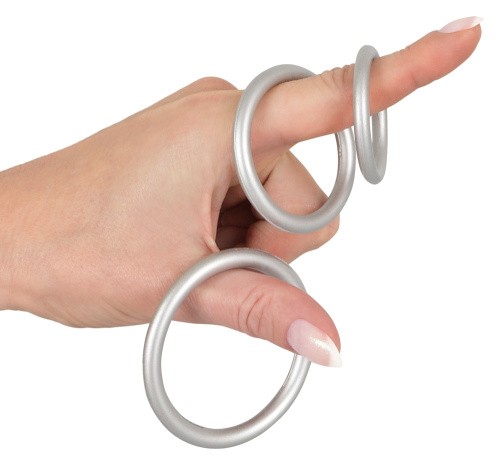 Metallic Silicone Cock Ring Set набор эрекционных колец разного диаметра, 3.3 см, 4 см, 5.5 см