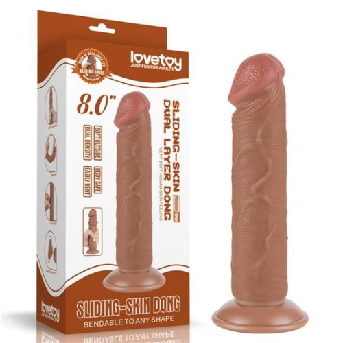 Фаллоимитатор Sliding-Skin Dual Layer Dong 8", 20 см