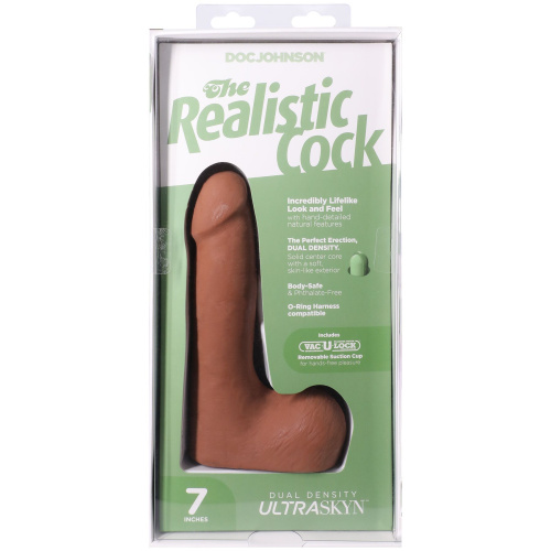 Фалоімітатор Doc Johnson The Realistic Cock ULTRASKYN 7 Inch with Balls, 17,8 см - купити в Україні | Секс шоп SEX-SHOP.ua