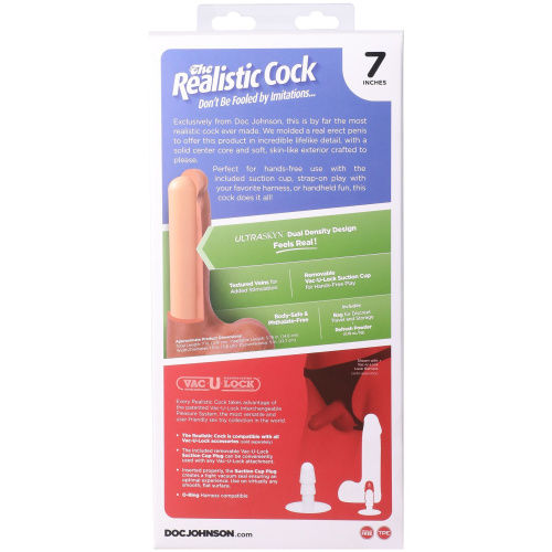 Фалоімітатор Doc Johnson The Realistic Cock ULTRASKYN 7 Inch with Balls, 17,8 см - купити в Україні | Секс шоп SEX-SHOP.ua