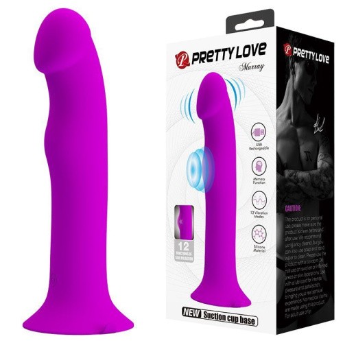 Pretty Love - Murray Dildo with Vibration - Фалоімітатор з вібрацією, 19х3.8 см (рожевий) - купити в Києві, Україні