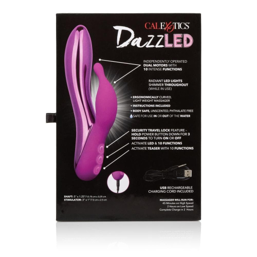 CalExotics DazzLED Brilliance - вибратор кролик с led подсветкой, 12.8х3.3см (розовый)