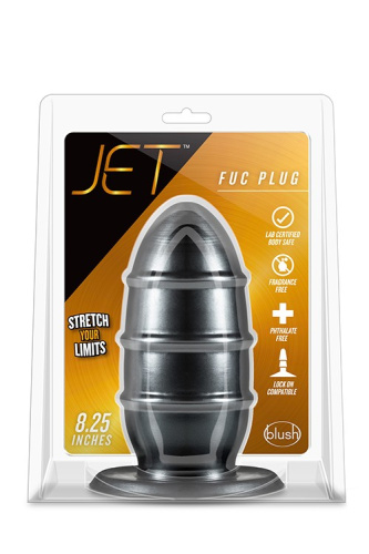 Blush Jet Fuc Plug - Большая анальная пробка, 19 см  (черный)