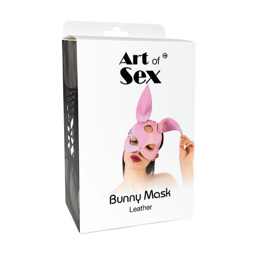 Кожаная маска Зайки Art of Sex - Bunny mask лавандовая