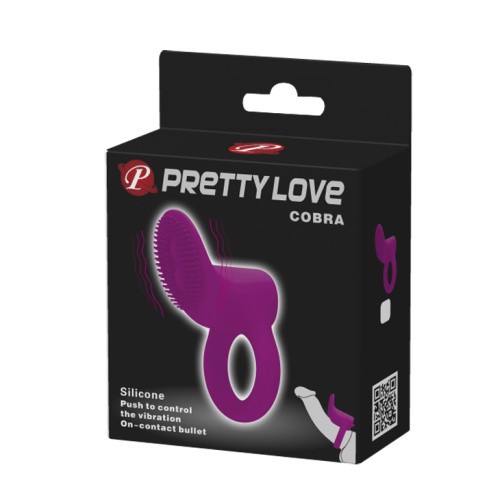 Pretty Love Cobra Penis Ring Vibrating Purple - Віброкільце, 7,6 см (фіолетовий) - купити в Києві, Україні