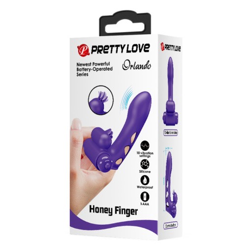 Pretty Love Orlando Honey Finger Vibrator - Вибронасадка на палец, 9х2.6 см (фиолетовый)