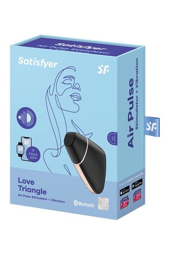 Satisfyer Love Triangle - Вакуумный клиторальный стимулятор с вибрацией, 14.5х5.6 см (чёрный)