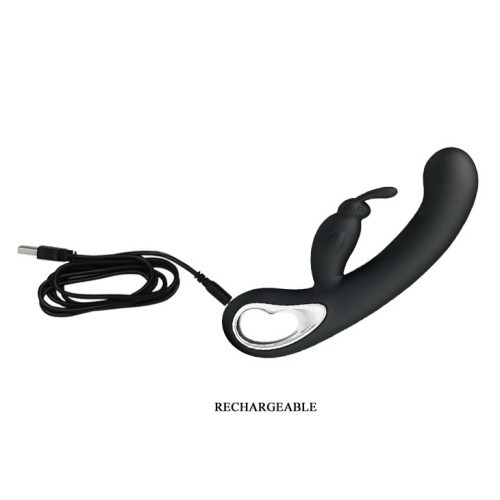  Pretty Love Webb Vibrator Black - Силиконовый вибратор-кролик, 21х3.5 см (черный)