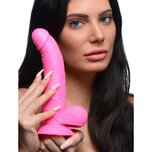 Pop Peckers 7.5" Dildo With Balls - Pink - Фаллоимитатор, 21,5 см (розовый)
