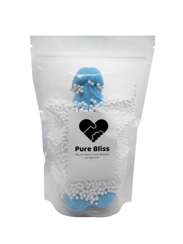 Pure Bliss - Мыло в форме члена XL на присоске, 21х8 см (голубой)