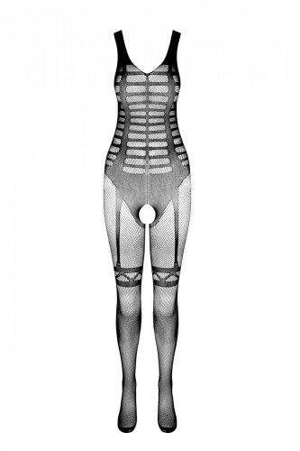 Casmir CA005 - Сетчатый бодистокинг-боди с симметричным рисунком, S-L (чёрный)