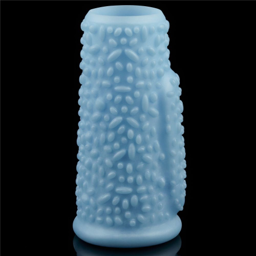 LoveToy Vibrating Drip Knights Ring - вибронасадка на член, 10 см (голубой)