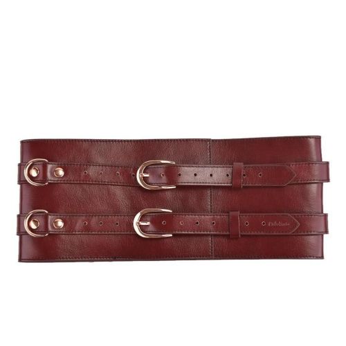 Кожаный пояс для бондажа Liebe Seele Wine Red Waist Cuff, размер L