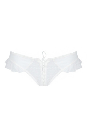 Passion Fatin Thong трусики в горошок, з рюшами та шнурівкою, L/XL (білий) - купити в Києві, Україні