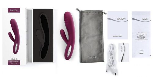Svakom Adonis Rabbit Vibrator - вибромассажер-кролик, 21х3.8 см (розовый)