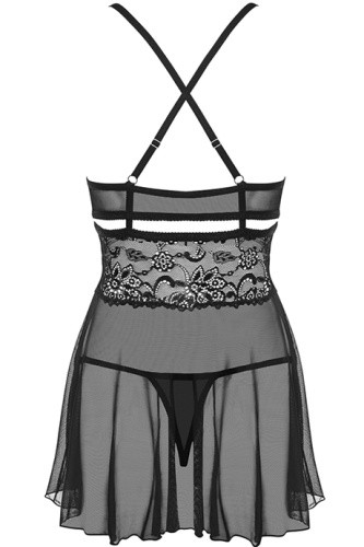 Obsessive 838-BAB-1 babydoll - соблазнительный бэби долл, XXL (чёрный)